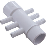 Manifold, 3/8" Barb, 6 Port, Flow Thru, 1" Slip x 1" Spigot : 672 - 3900 - Waterway Plastics - 806105119544 - All Pool Parts