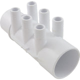 Manifold, 3/4"b, 6 Port, Flow Thru, 2"s x 2"spg, SP : 672 - 7150 - Waterway Plastics - 806105121264 - All Pool Parts