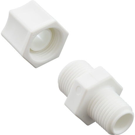 Compression Fitting, Generic, 1/4"mpt x 3/8" Tube, Plastic : - Generic -  - All Pool Parts