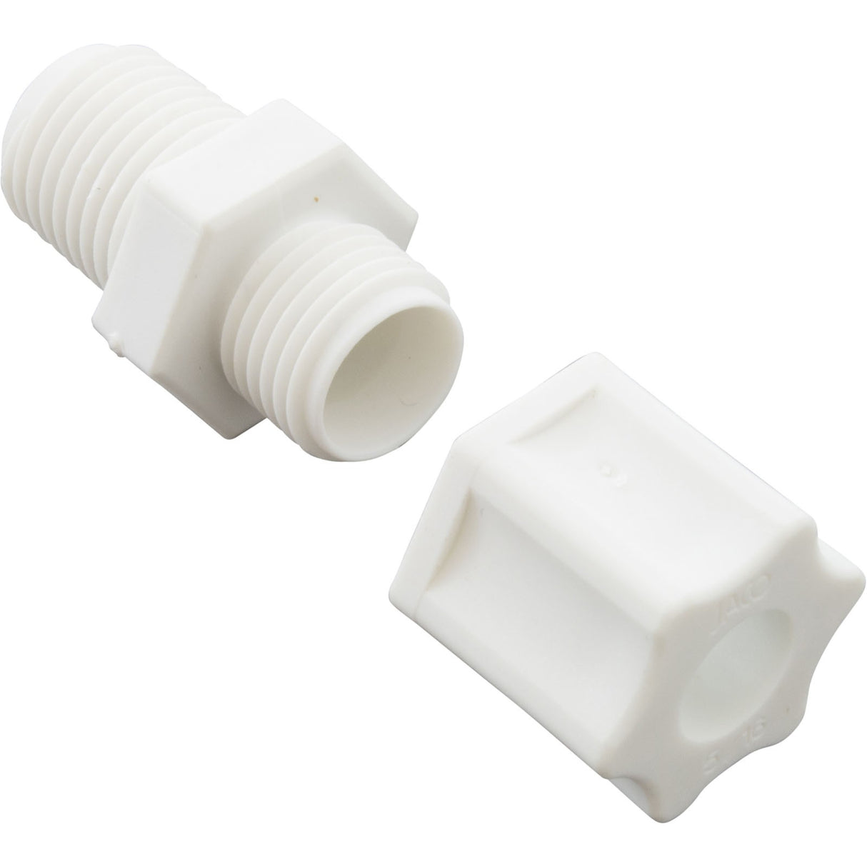 Compression Fitting, Generic, 1/4"mpt x 5/16" Tube, Plastic : - Generic -  - All Pool Parts