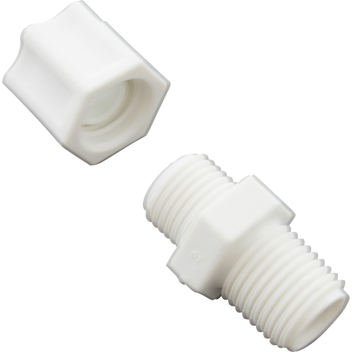 Compression Fitting, Generic, 1/4"mpt x 5/16" Tube, Plastic : - Generic -  - All Pool Parts