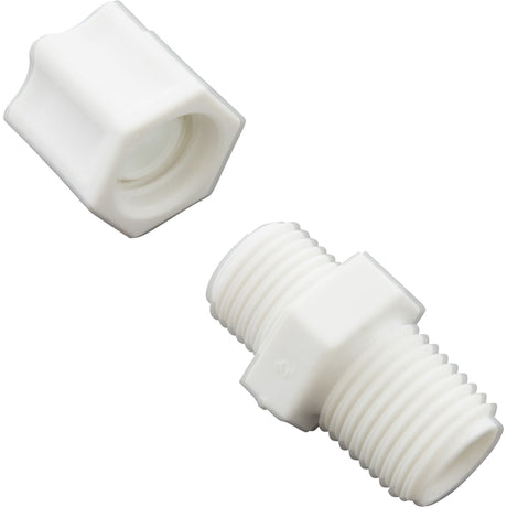 Compression Fitting, Generic, 1/4"mpt x 5/16" Tube, Plastic : - Generic -  - All Pool Parts