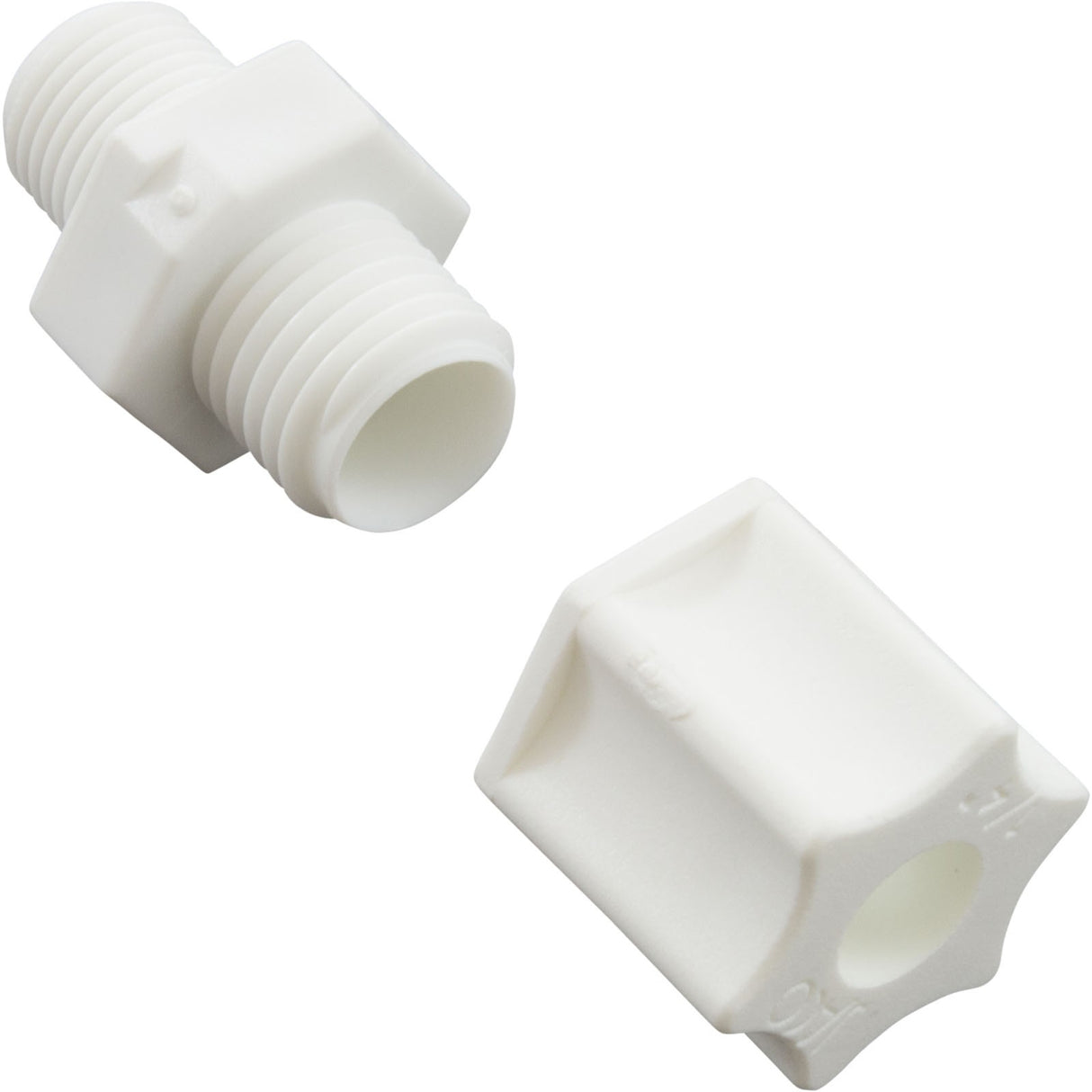 Compression Fitting, Generic, 1/8"mpt x 1/4" Tube, Plastic : - Generic -  - All Pool Parts