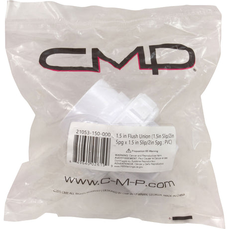 Union, 1 - 1/2" Slip x 2" Spigot, Flush : 21053 - 150 - 000 - Custom Molded Products - 849640026199 - All Pool Parts