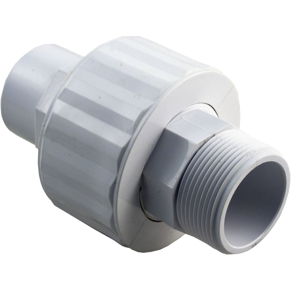 Union, 1 - 1/2" Male Pipe Thread x 1 - 1/2" Spigot, Self - Aligning : 21059 - 150 - 000 - Custom Molded Products - 849640029749 - All Pool Parts