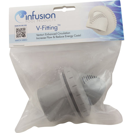 Inlet Fitting, Infusion Venturi, 1 - 1/2" Insider, Light Gray : VRFSISLG - Infusion Pool Products - 858923003246 - All Pool Parts