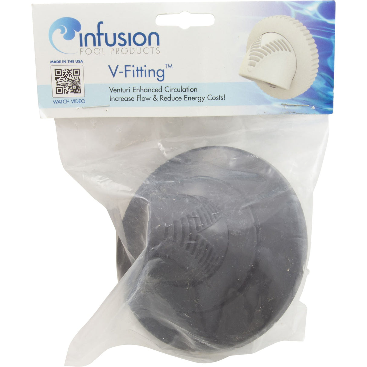 Inlet Fitting, Infusion Vent., 1" Insider Glueless, w/Flg, Blk : VRFSAF1BK - Infusion Pool Products - 858923003307 - All Pool Parts