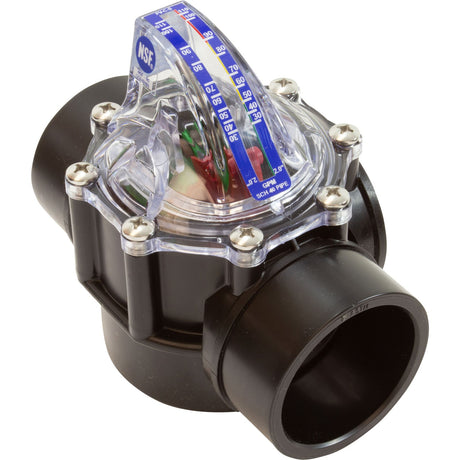 Flow Meter/Check Valve, FlowVis, 2” - 2 - 1/2”spg W/ Safety Flappr : FV - C - S - H2Flow Controls Inc -  - All Pool Parts