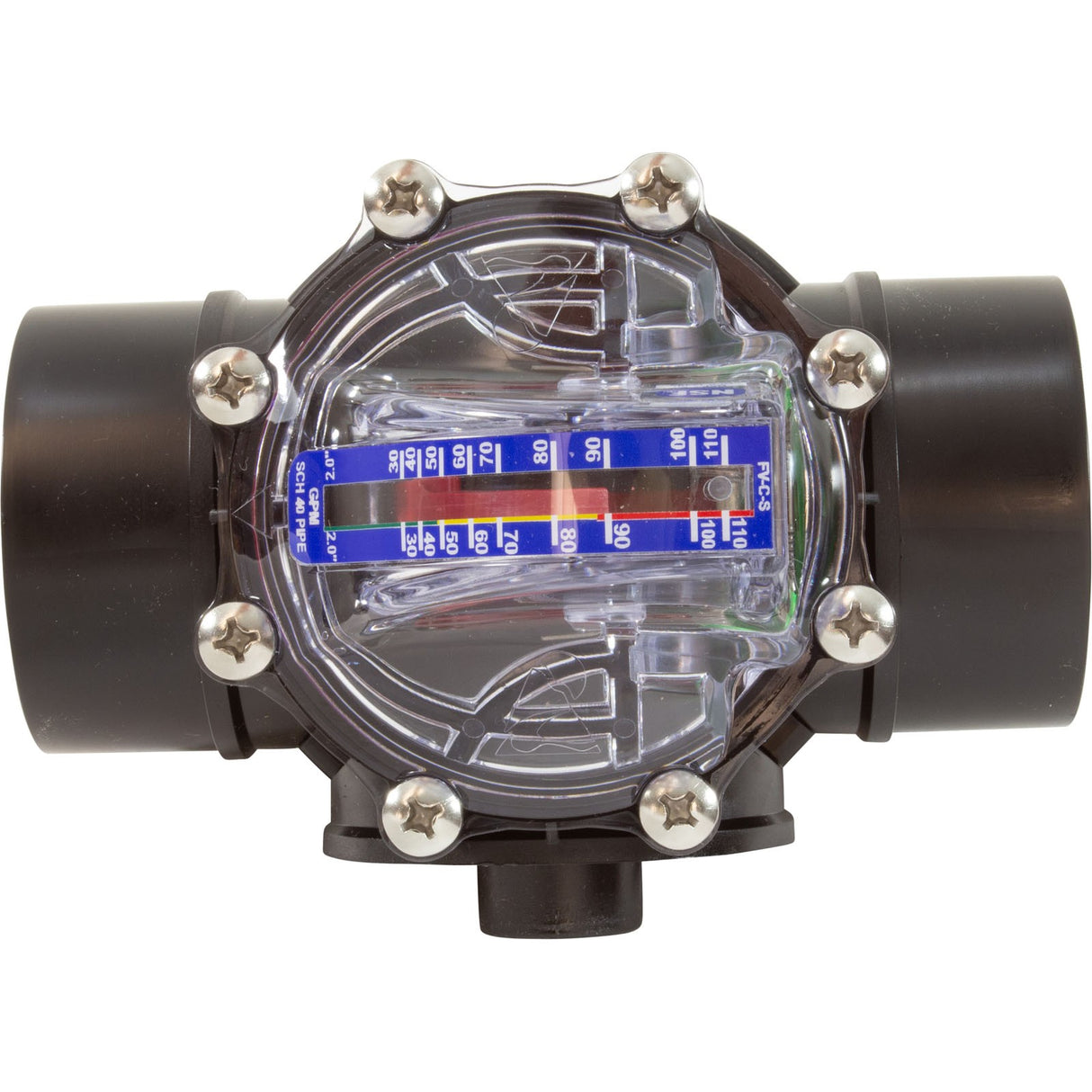 Flow Meter/Check Valve, FlowVis, 2” - 2 - 1/2”spg W/ Safety Flappr : FV - C - S - H2Flow Controls Inc -  - All Pool Parts
