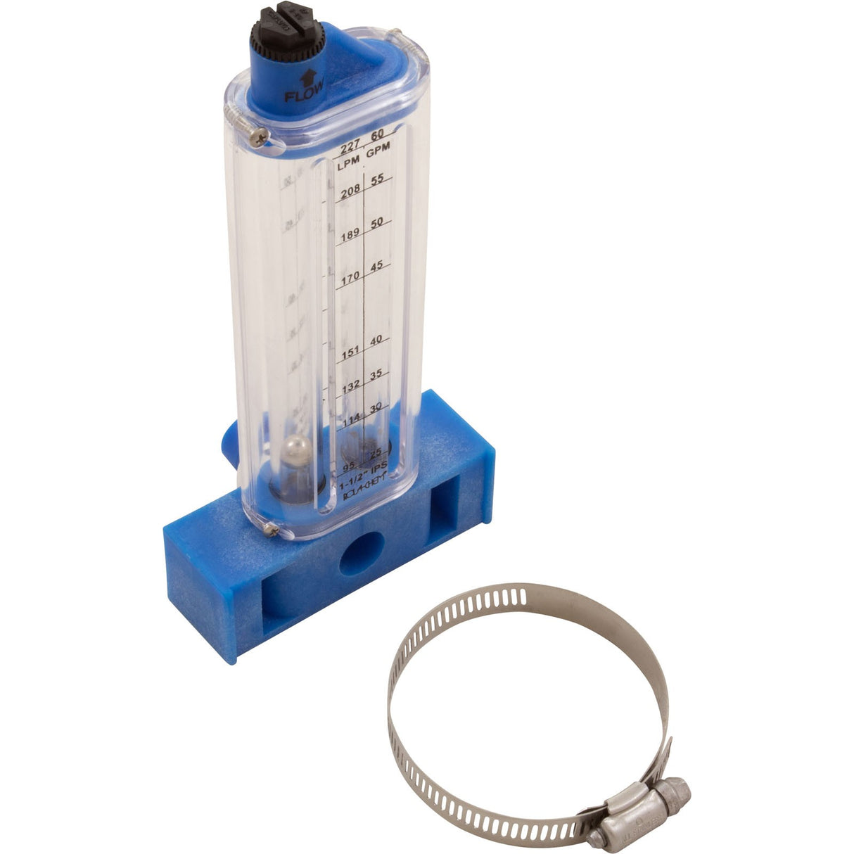 Flowmeter, Rola - Chem Vertical Mount, 1 - 1/2" PVC, 25 - 60 GPM : 570341V - Rola - Chem/Paradise Industries - 757706000628 - All Pool Parts