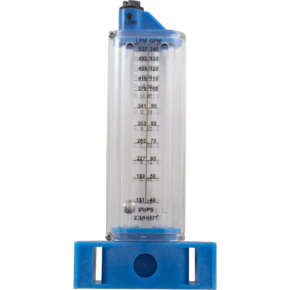 Flowmeter, Rola - Chem Vertical Mount, 2" PVC, 30 - 150 GPM : 570351V - Rola - Chem/Paradise Industries - 757706000680 - All Pool Parts