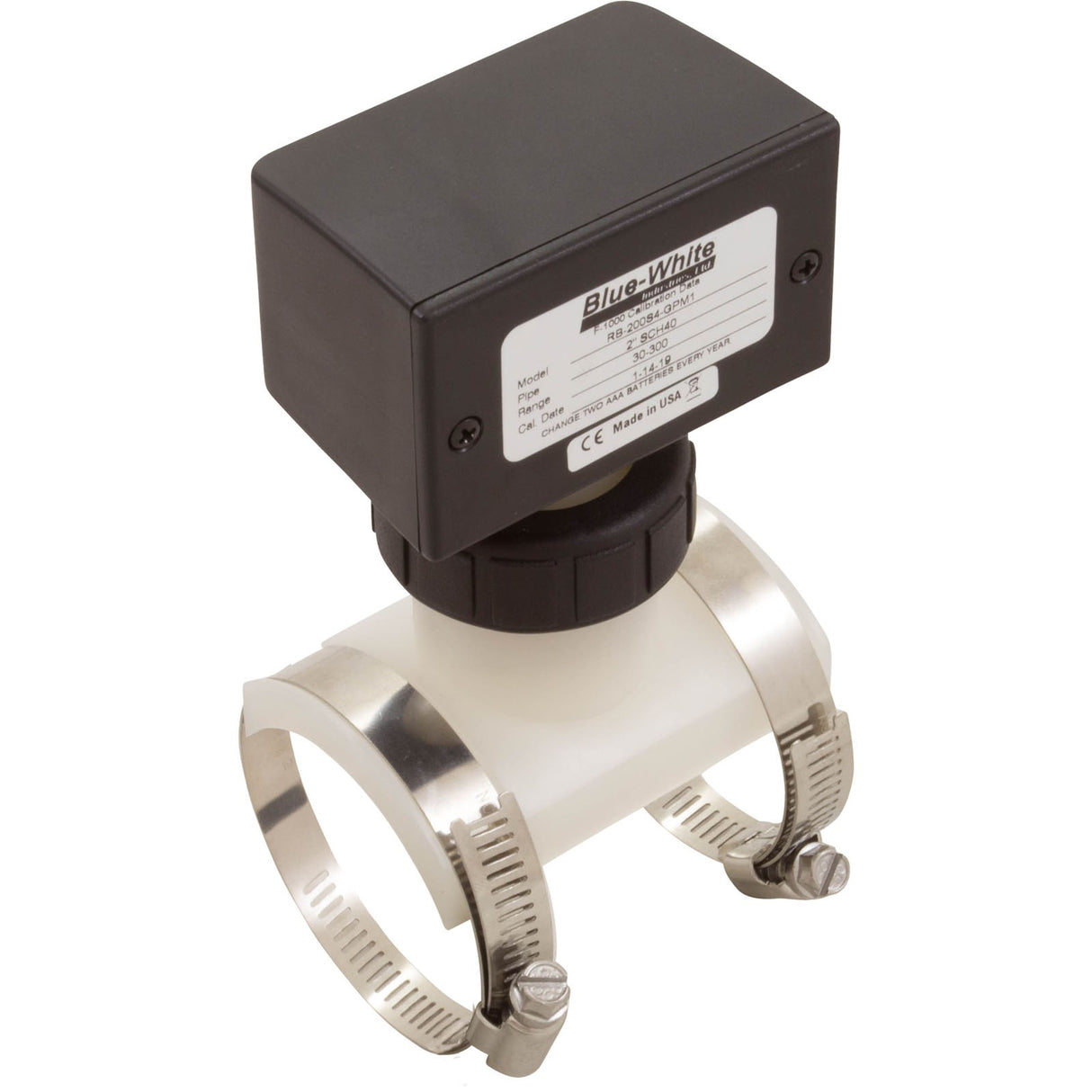 Flow Meter, Blue - White, F - 1000, Digital, 2" PVC, 30 - 300 gpm : RB - 200S4 - GPM1 - Blue - White Industries, Ltd -  - All Pool Parts