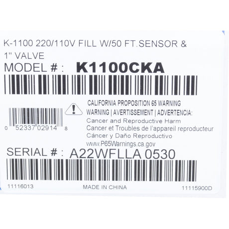 Auto Fill, Jandy Levolor K1100, Fill Only, 1", Dual Style, 50ft : K1100CKA - Zodiac - 052337029148 - All Pool Parts