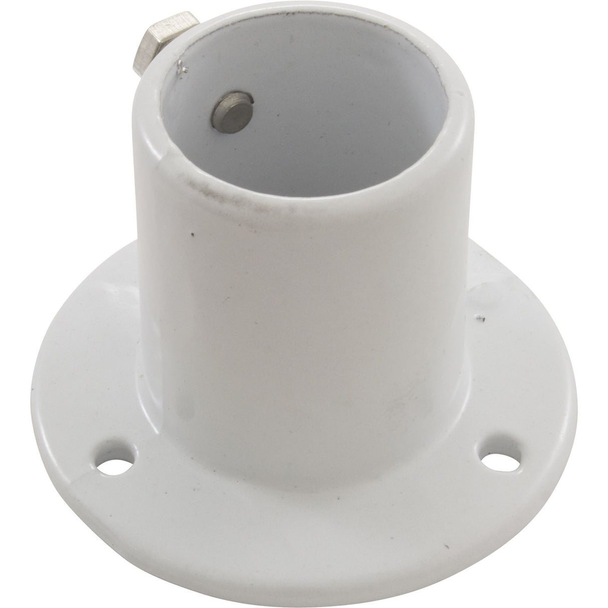 Deck Flange, Perma Cast, For Ladder, 1 - 1/2", White/Aluminum : PF - 2115 - L - Perma - Cast LLC -  - All Pool Parts