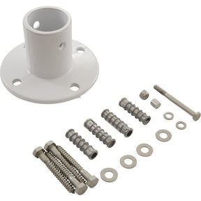 Deck Flange, Perma Cast, For Slide, 1.9", White/Aluminum : PF - 3119 - A - Perma - Cast LLC -  - All Pool Parts