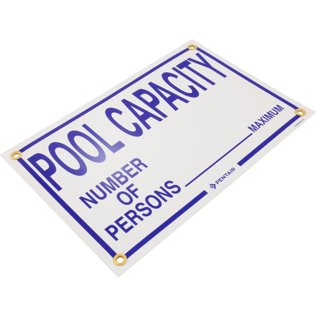 Sign, Pool Capacity, 18" x 12" : R230900 - Pentair - 788379007997 - All Pool Parts