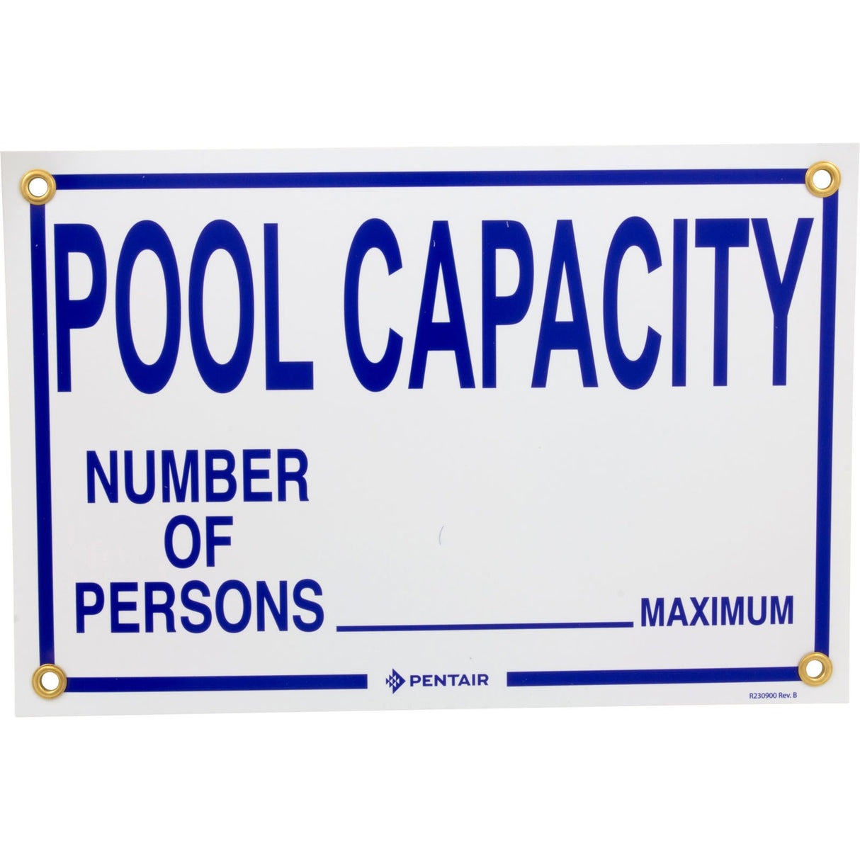 Sign, Pool Capacity, 18" x 12" : R230900 - Pentair - 788379007997 - All Pool Parts