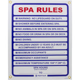 Sign, Spa Rules, 18" x 24" : R230300 - Pentair - 788379007935 - All Pool Parts