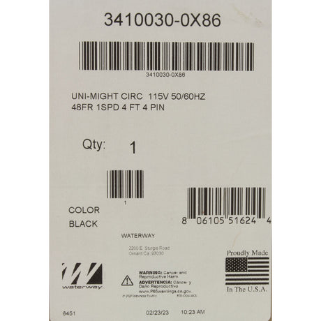 Pump, Circ, Waterway Uni - Might, 1/8hp, 115v, 1 - Spd, 48Fr, 50/60Hz : 3410030 - 0X86 - Waterway Plastics -  - All Pool Parts